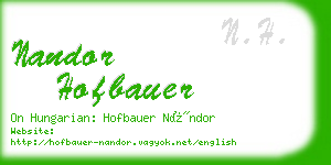 nandor hofbauer business card
